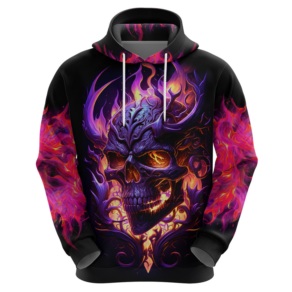Skull Hoodie Purple Skull Fire DT01