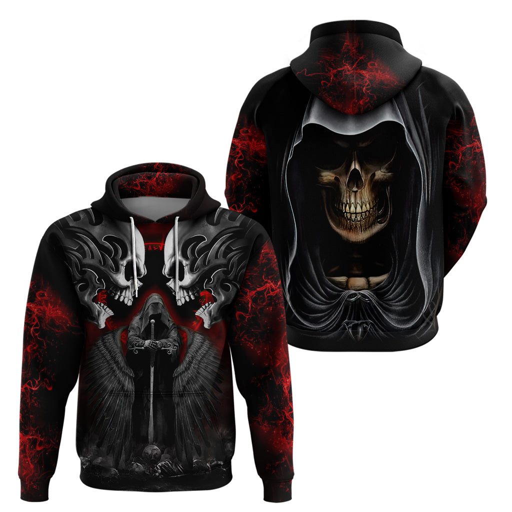 Skull Hoodie Double Skull And Death Angel DT01