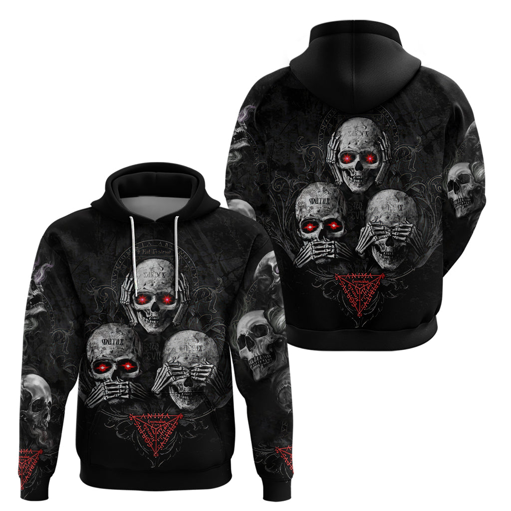 Skull Hoodie No See No Hear No Speak Evil DT01