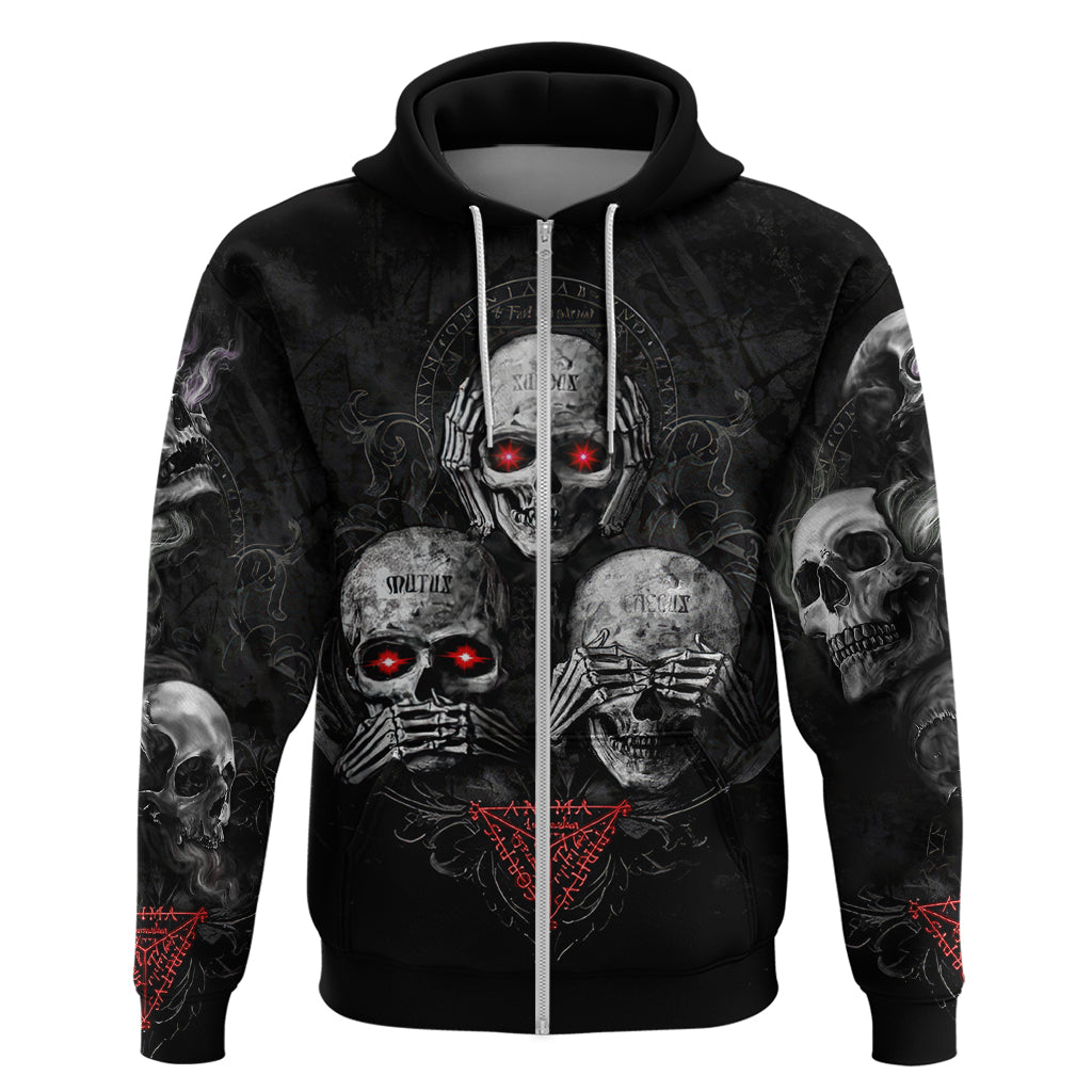 Skull Hoodie No See No Hear No Speak Evil DT01