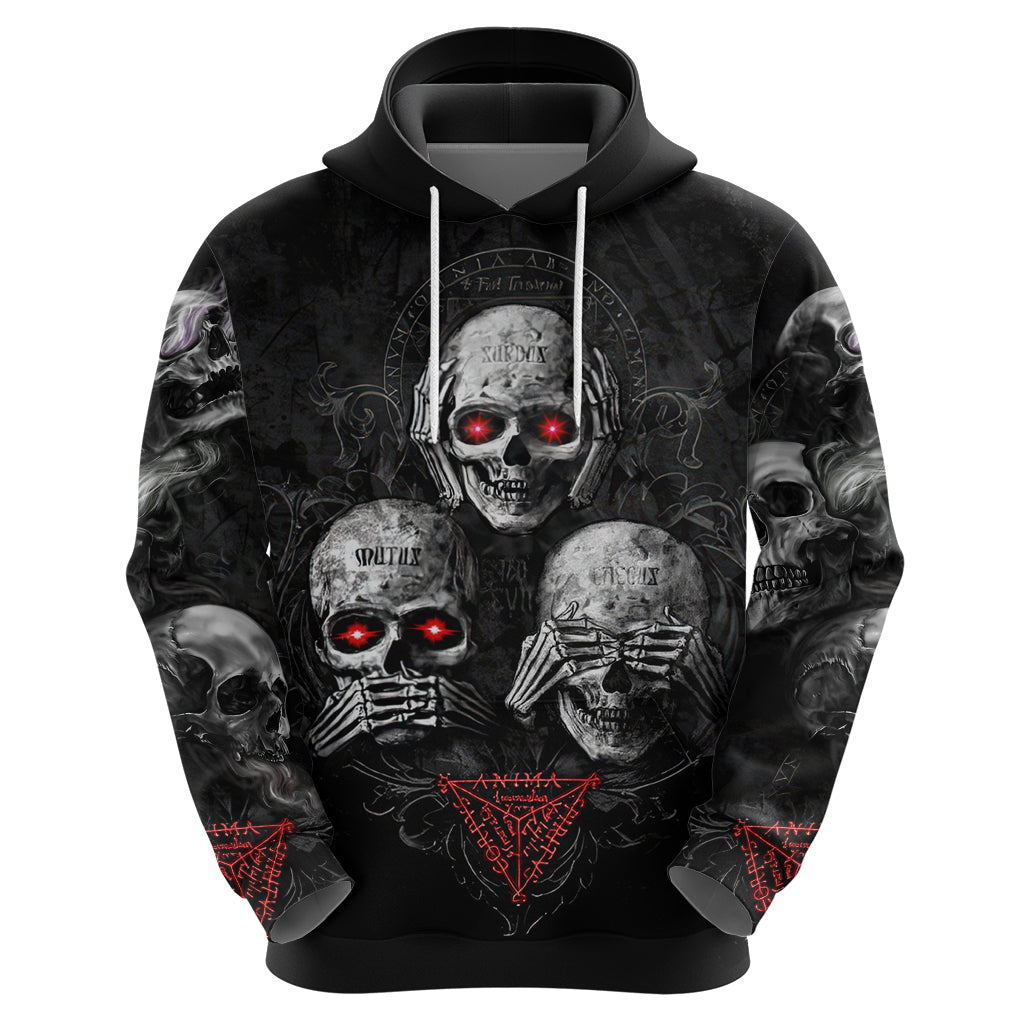 Skull Hoodie No See No Hear No Speak Evil DT01