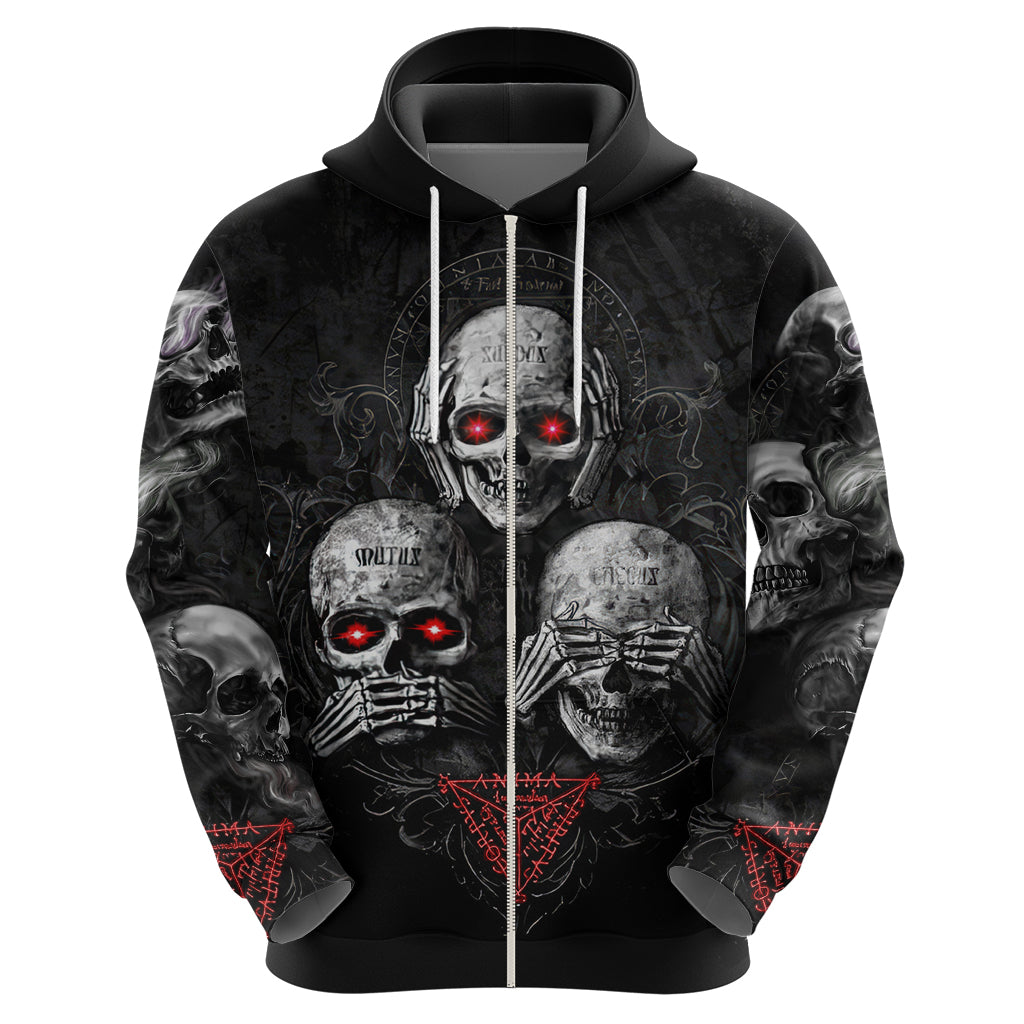 Skull Hoodie No See No Hear No Speak Evil DT01