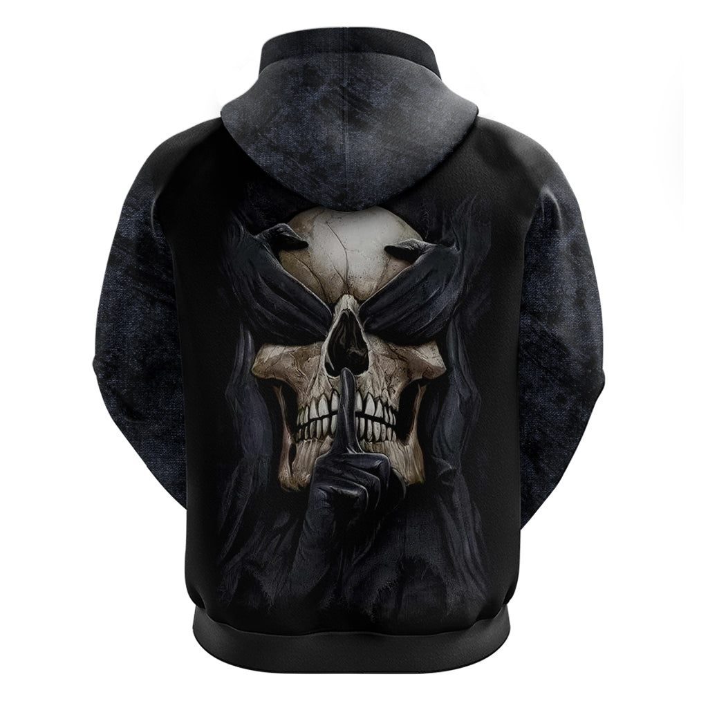 Skull Hoodie No See Evil Red Rose Jean DT01
