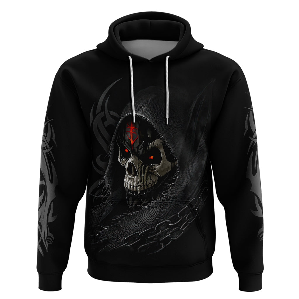 Skull Hoodie Black Reaper DT01