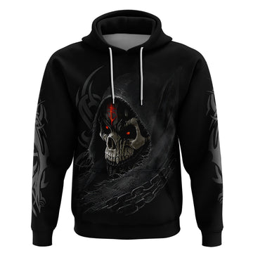 Skull Hoodie Black Reaper DT01