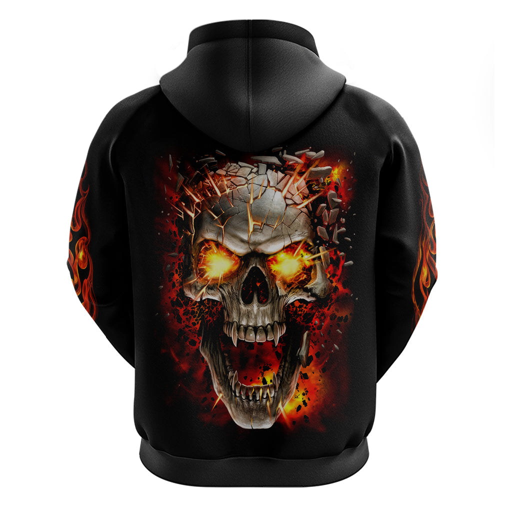 Skull Hoodie Fire Skull Tattoo Scream DT01