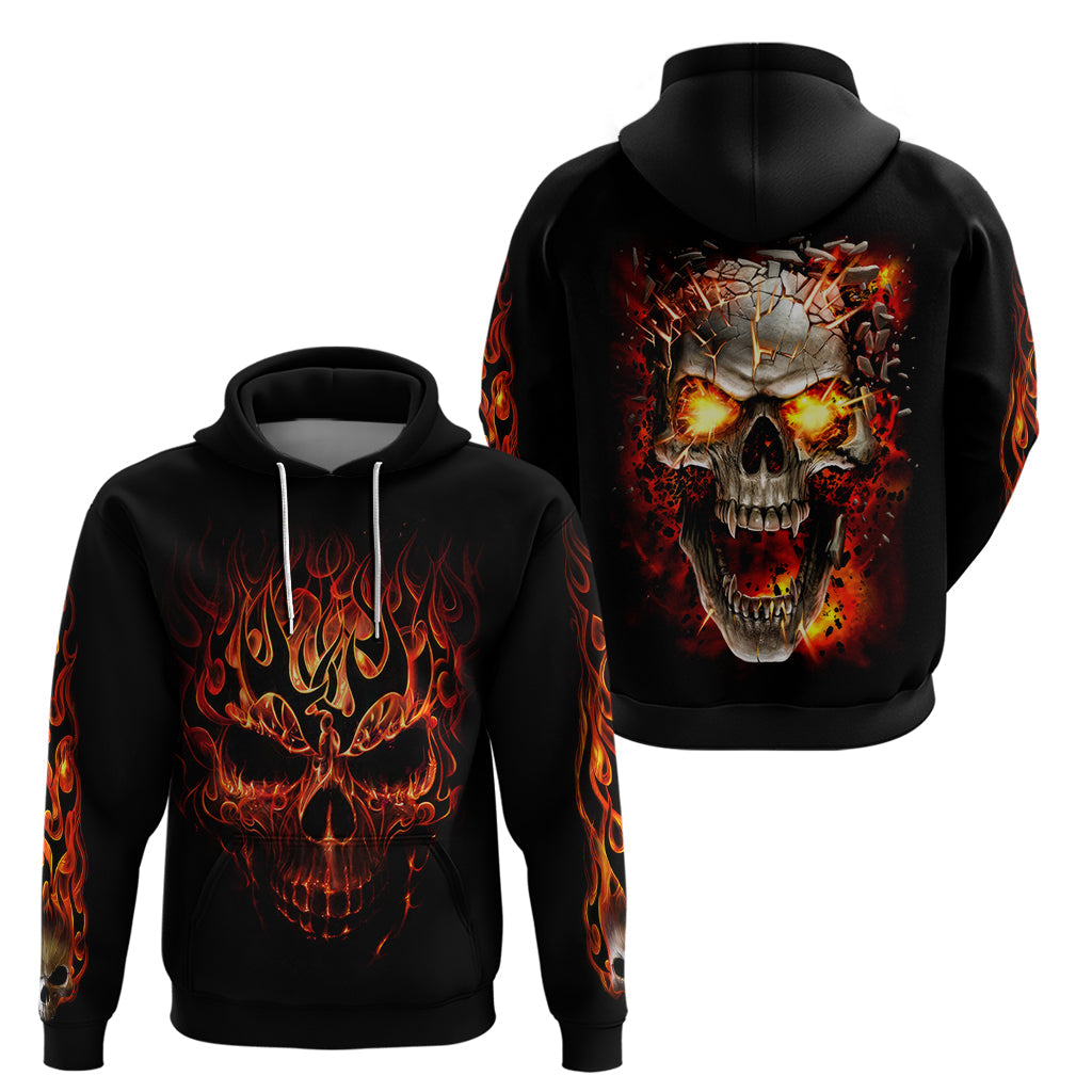 Skull Hoodie Fire Skull Tattoo Scream DT01