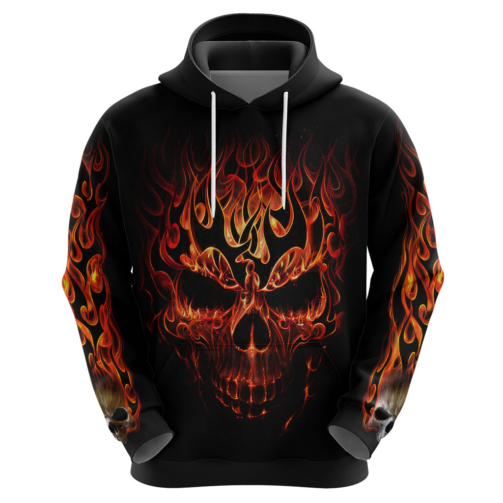 Skull Hoodie Fire Skull Tattoo Scream DT01