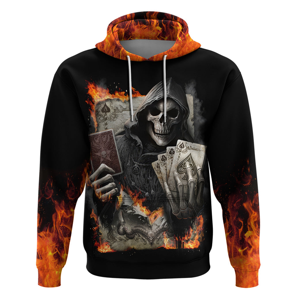 Skull Hoodie Gambling Death Fire DT01