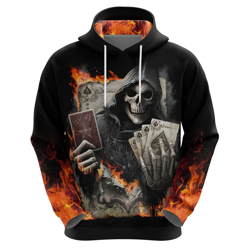 Skull Hoodie Gambling Death Fire DT01