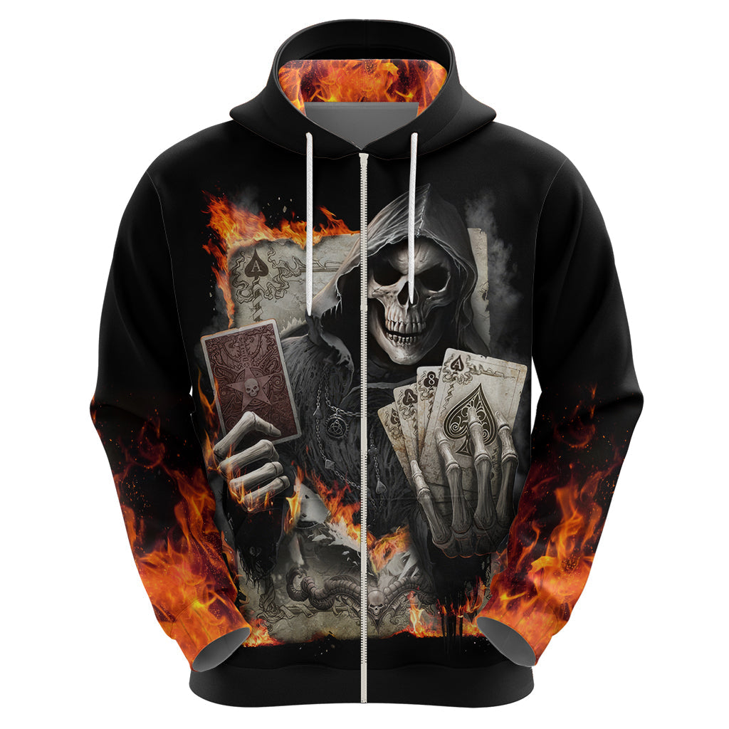 Skull Hoodie Gambling Death Fire DT01
