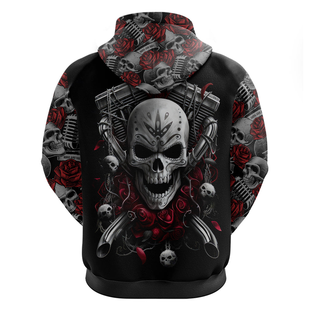 Skull Hoodie Riding Motocycle Girl Rose DT01