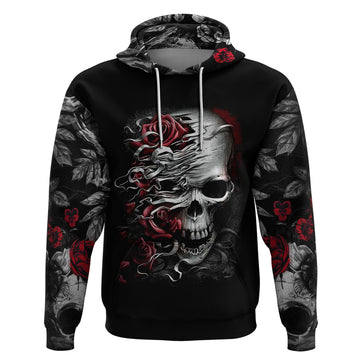 Skull Hoodie Three Skull No See Evil Rose DT01