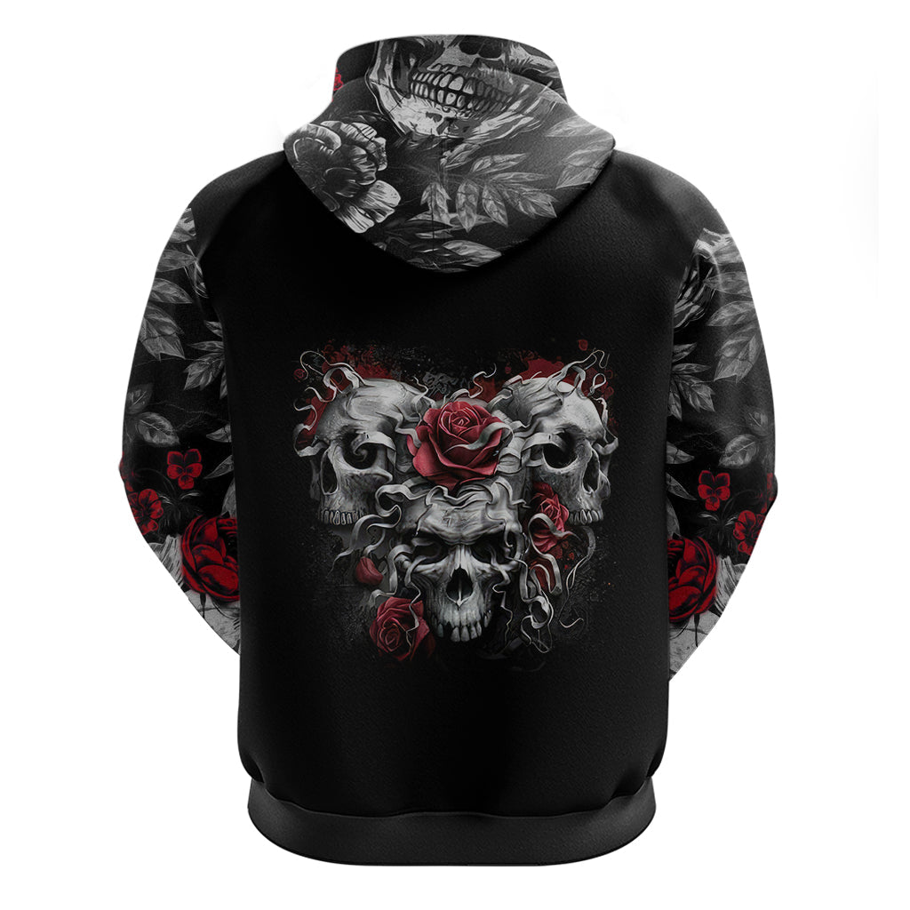 Skull Hoodie Three Skull No See Evil Rose DT01