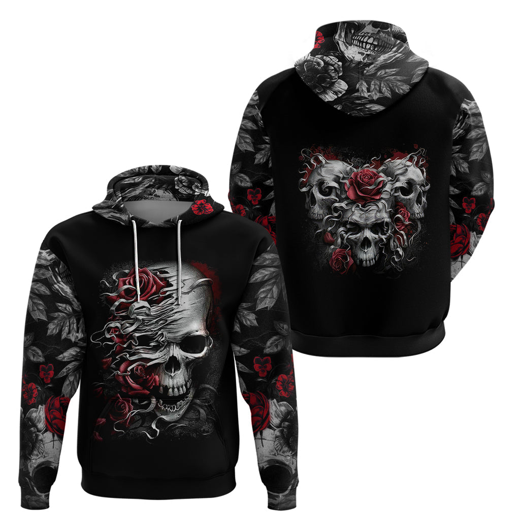 Skull Hoodie Three Skull No See Evil Rose DT01