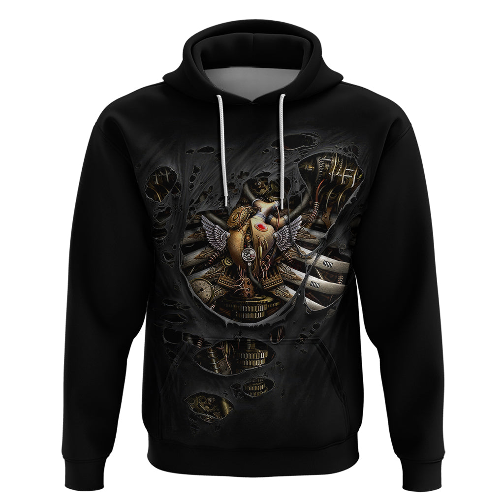 Skull Hoodie Skeleton Steampunk Heart Inside DT01