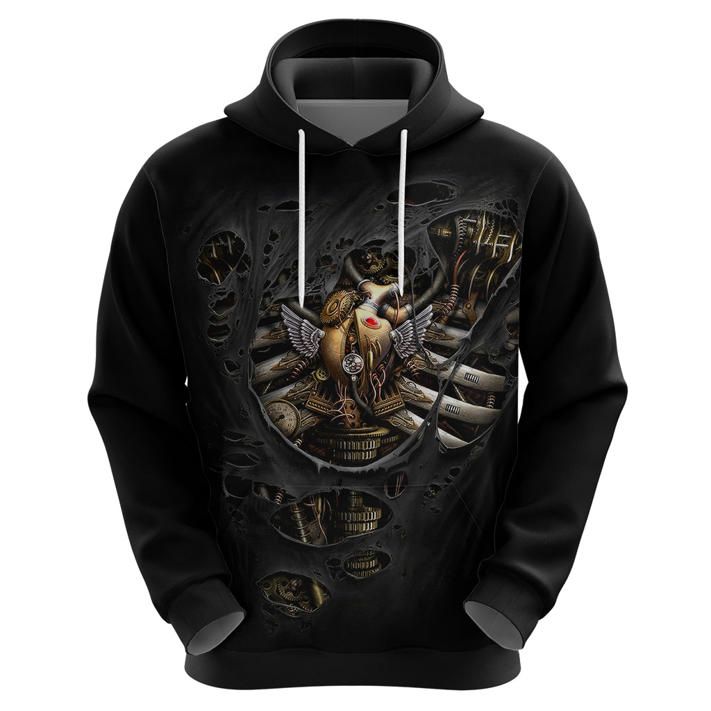 Skull Hoodie Skeleton Steampunk Heart Inside DT01