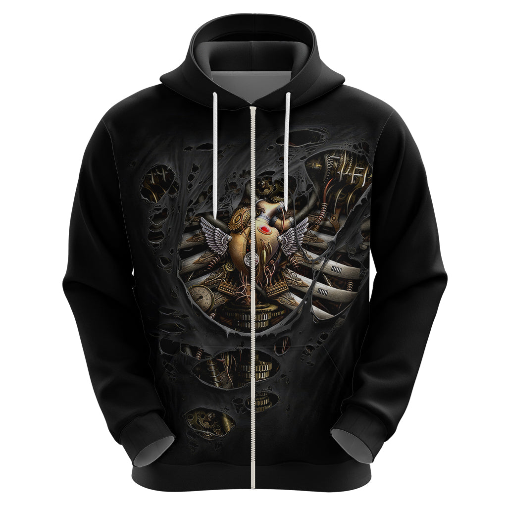 Skull Hoodie Skeleton Steampunk Heart Inside DT01