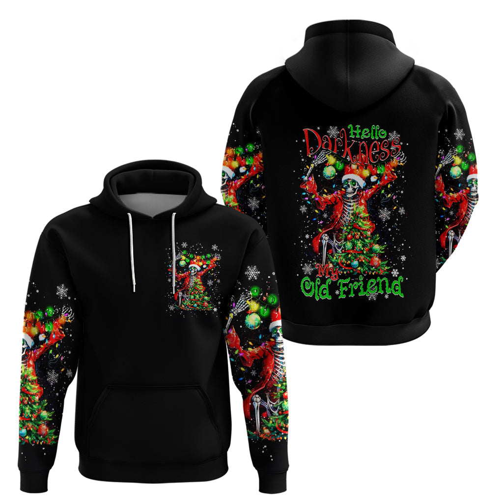 Skeleton Santa Claus Hoodie Hello Darkness My Old Friend DT01