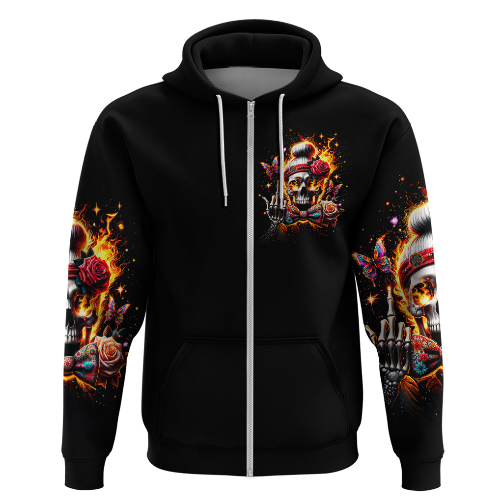 Lady Skull Hoodie Yes I'm A Bitch But Not Yours DT01