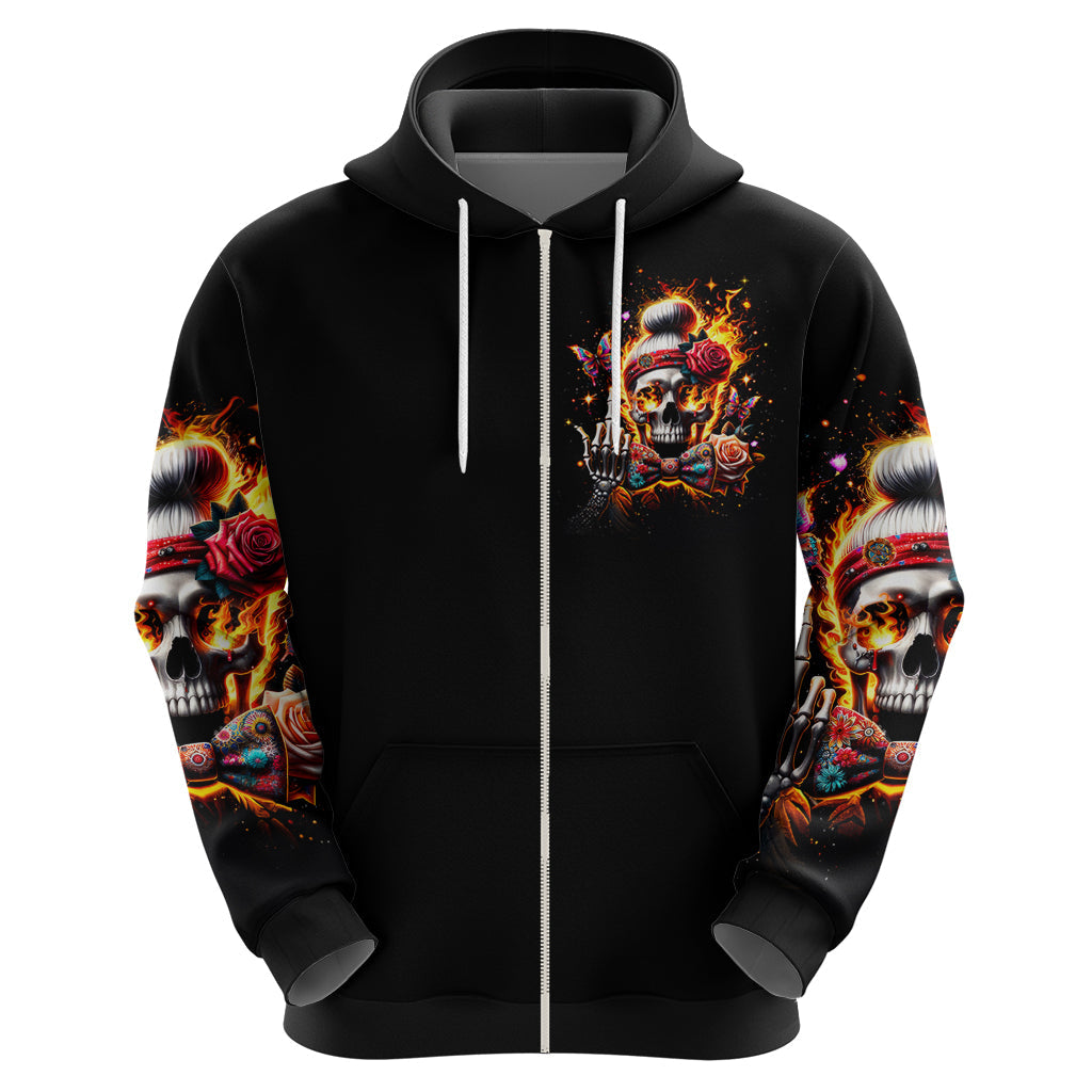 Lady Skull Hoodie Yes I'm A Bitch But Not Yours DT01