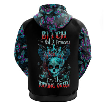 Día de los Muertos Skull Hoodie I'm Not A Princess I'm The Queen DT01