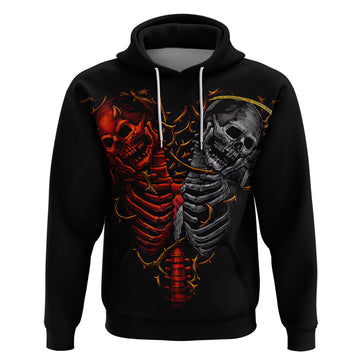 Skull Hoodie Devil And Angel Twin Skull DT01