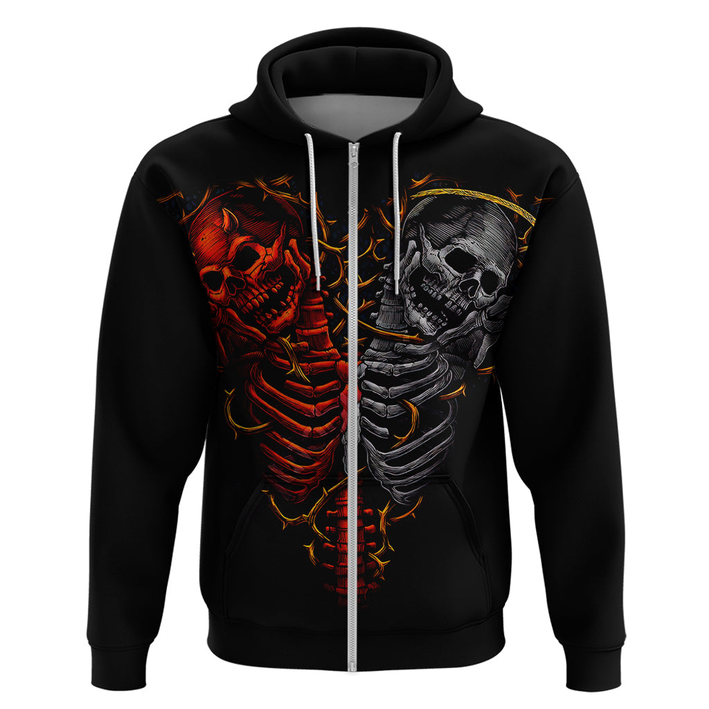 Skull Hoodie Devil And Angel Twin Skull DT01