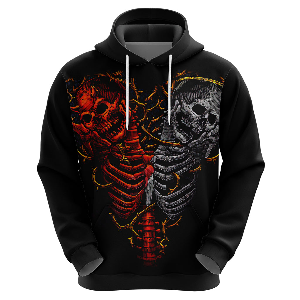 Skull Hoodie Devil And Angel Twin Skull DT01