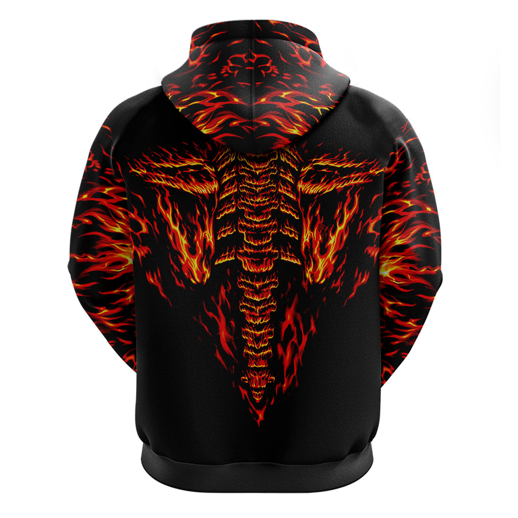 Flame Skull Hoodie SKull Face Inside Me DT01