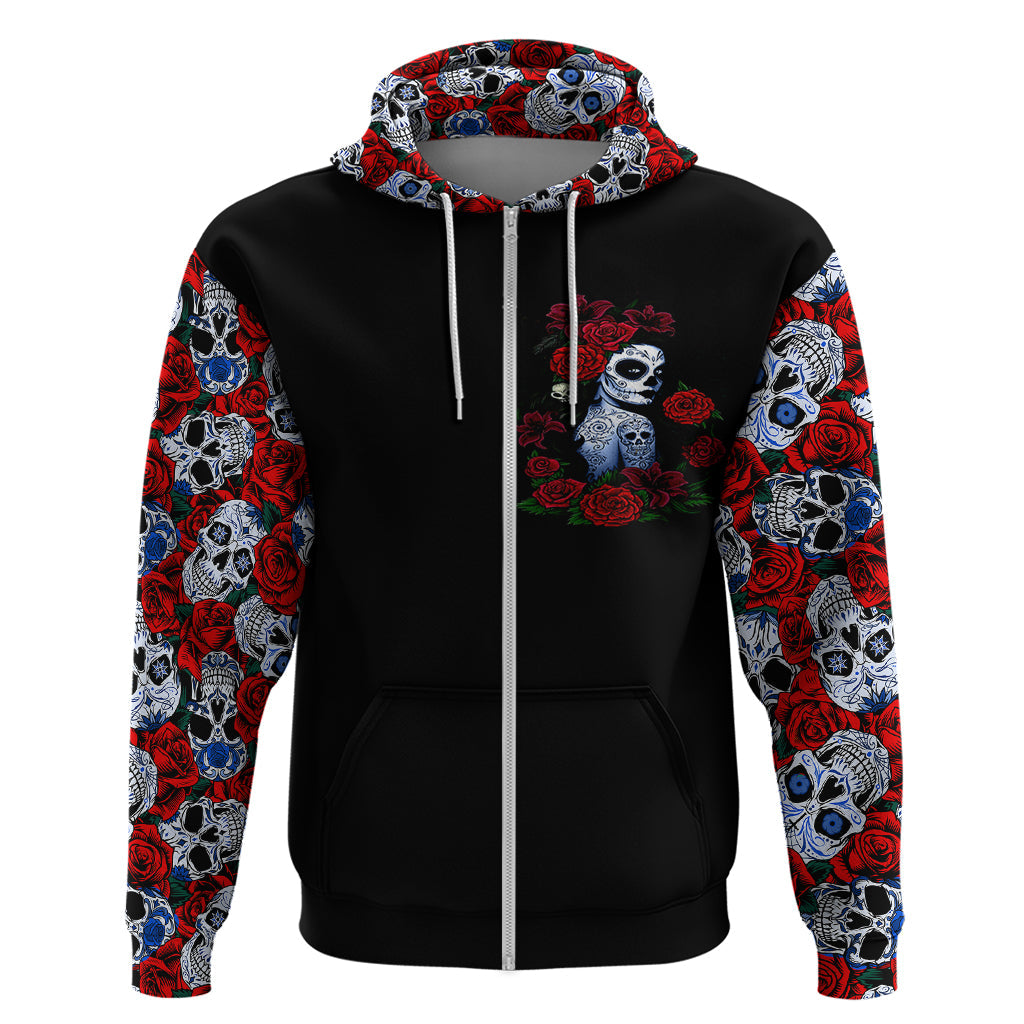 Skull Rose Hoodie I Love My Curve My Tattoo My Imperfection DT01