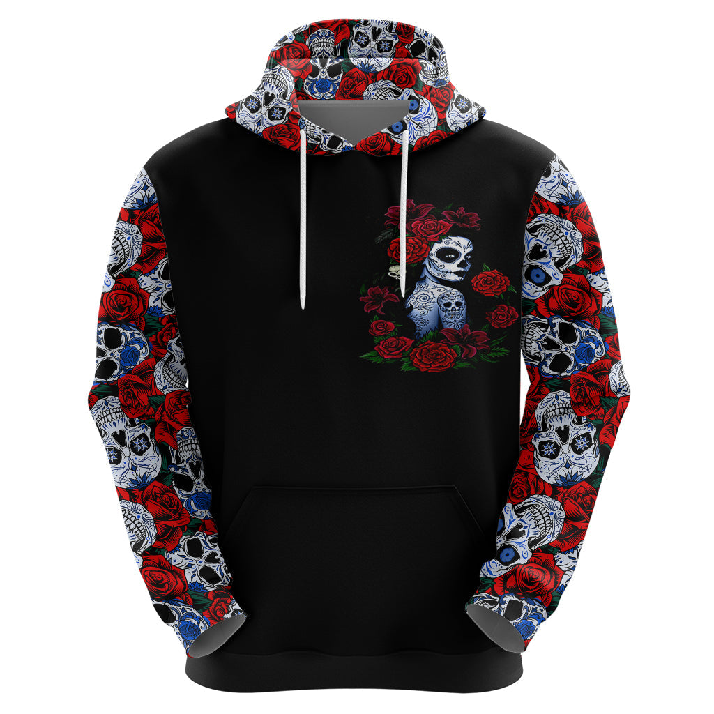 Skull Rose Hoodie I Love My Curve My Tattoo My Imperfection DT01
