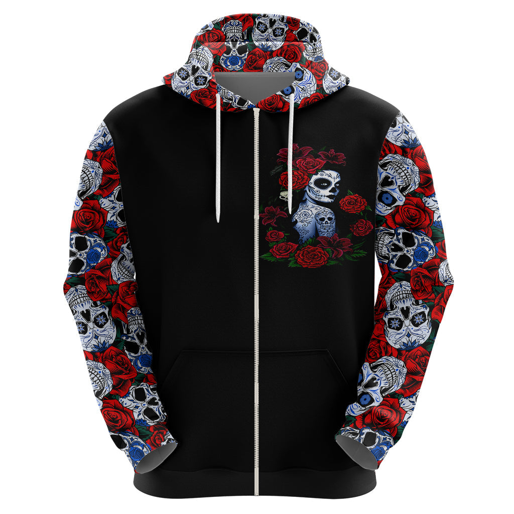Skull Rose Hoodie I Love My Curve My Tattoo My Imperfection DT01