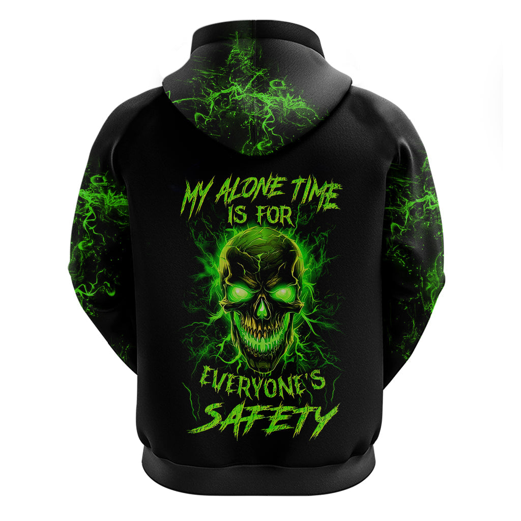 Flame Skull Hoodie My Alone TIme Is For Everyone Safe DT01