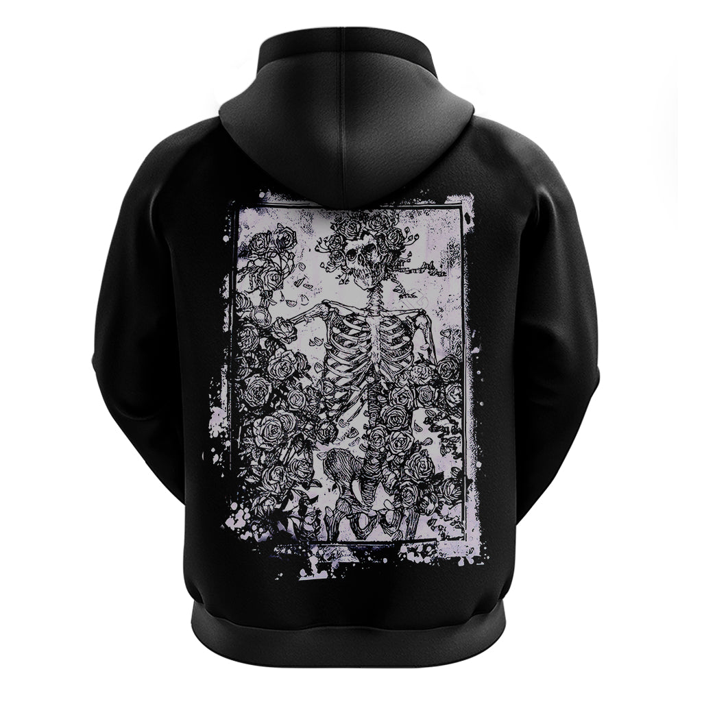 Rose Skull Hoodie White Rose Skull Day Of The Dead DT01