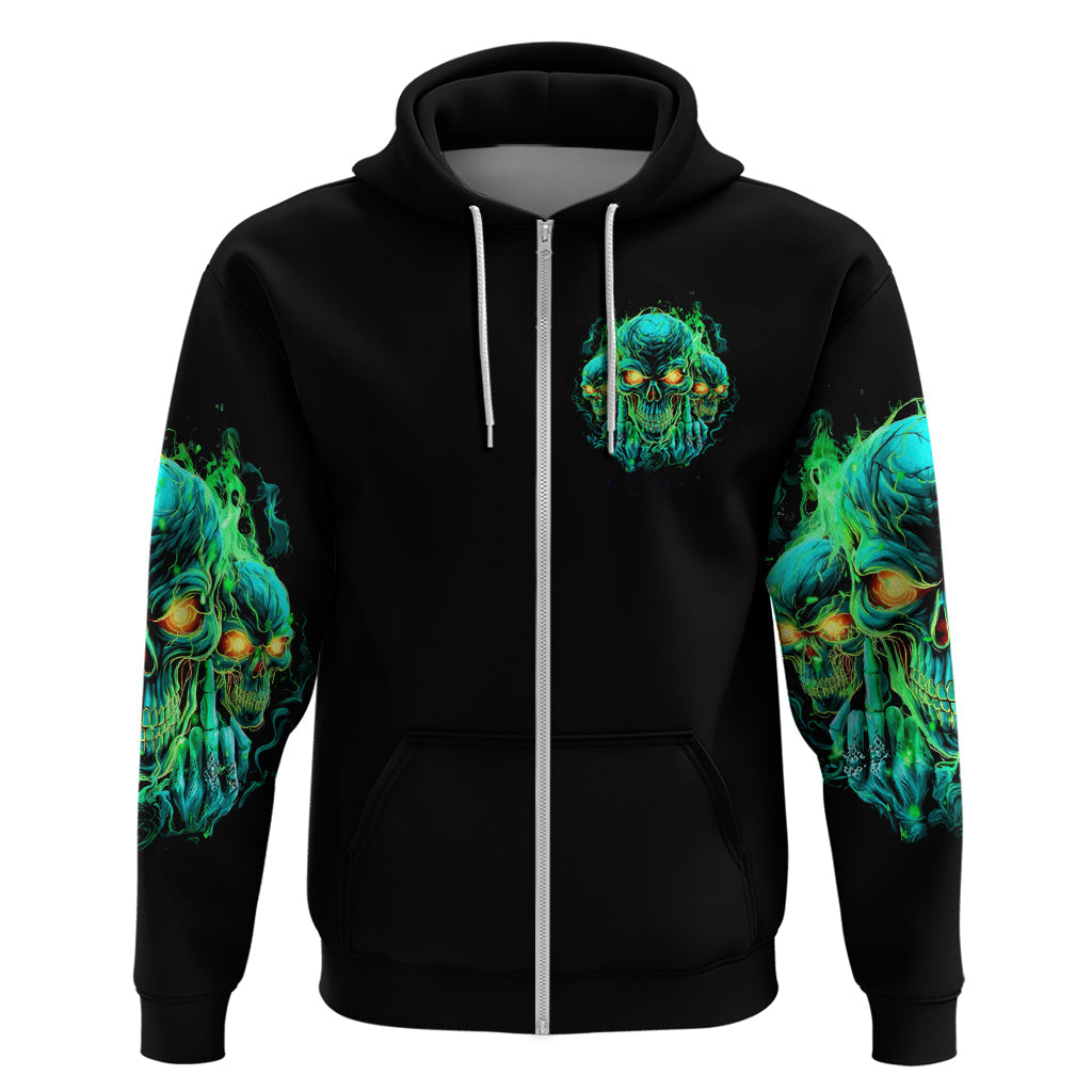 Flame Skull Hoodie Fuck You You Fuckin Fuck DT01