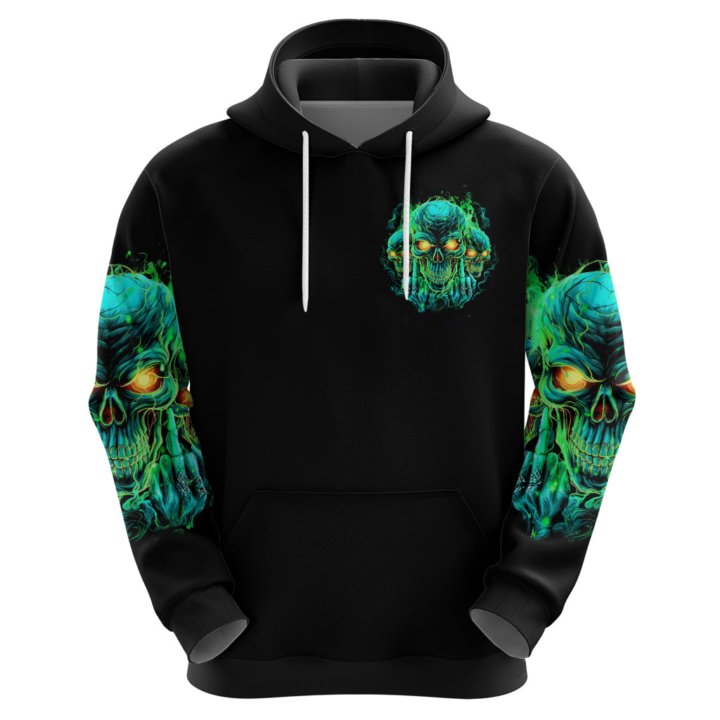 Flame Skull Hoodie Fuck You You Fuckin Fuck DT01