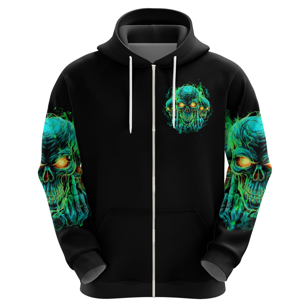 Flame Skull Hoodie Fuck You You Fuckin Fuck DT01
