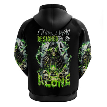 Reaper Skull Hoodie I Think I Was Designed To Be Alone DT01