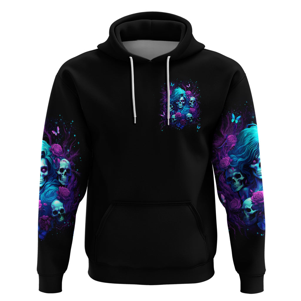 Rose Skull Hoodie I'm Never Alone My Demon Are With Me 24/7 DT01