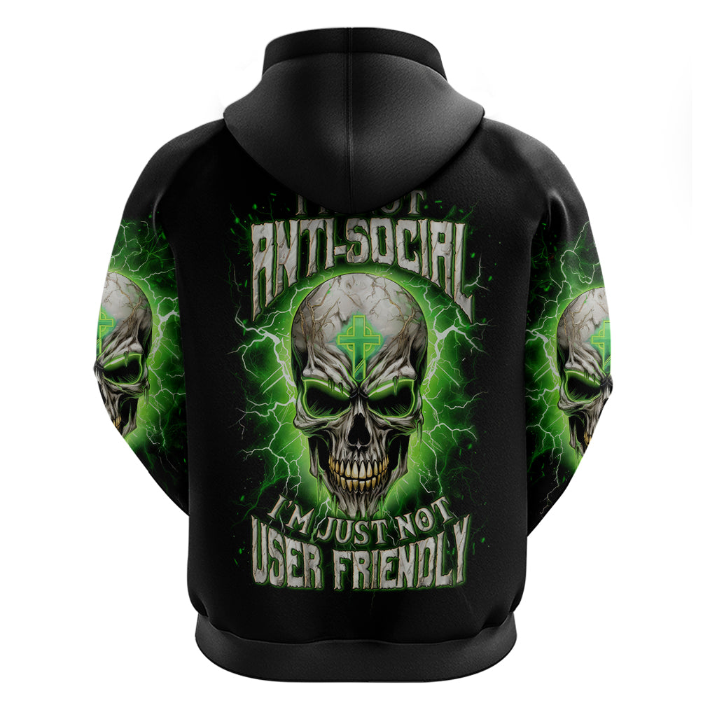 Thunder Skull Hoodie I'm Not Anti-Social I Must Not User Friendly DT01