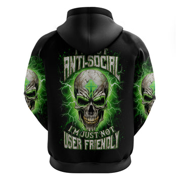 Thunder Skull Hoodie I'm Not Anti-Social I Must Not User Friendly DT01