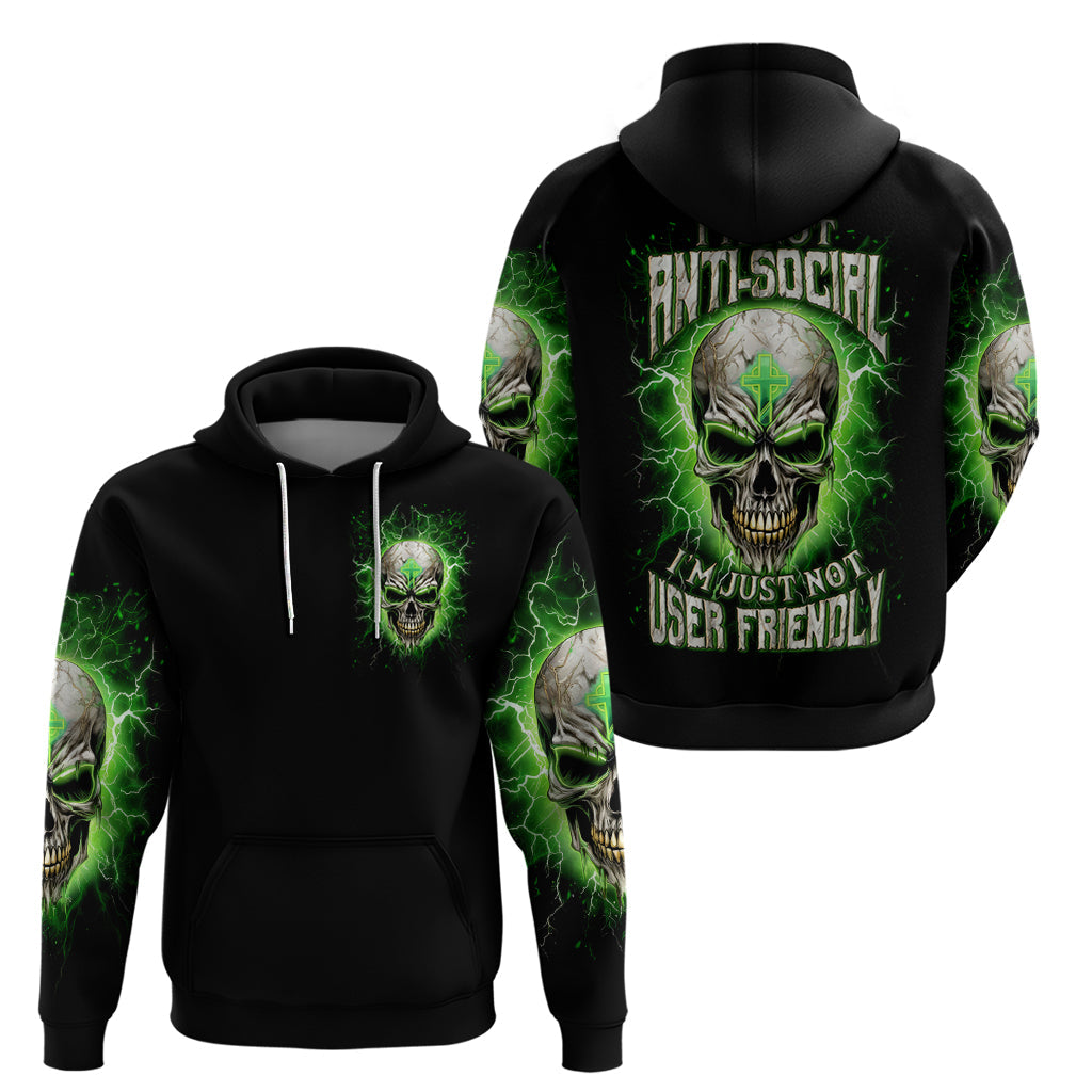 Thunder Skull Hoodie I'm Not Anti-Social I Must Not User Friendly DT01