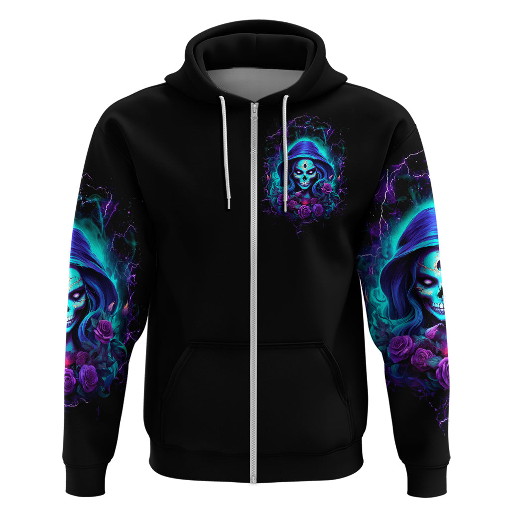 Skull Lady Hoodie Rose Skull She Whispered Back Iam The Storm DT01