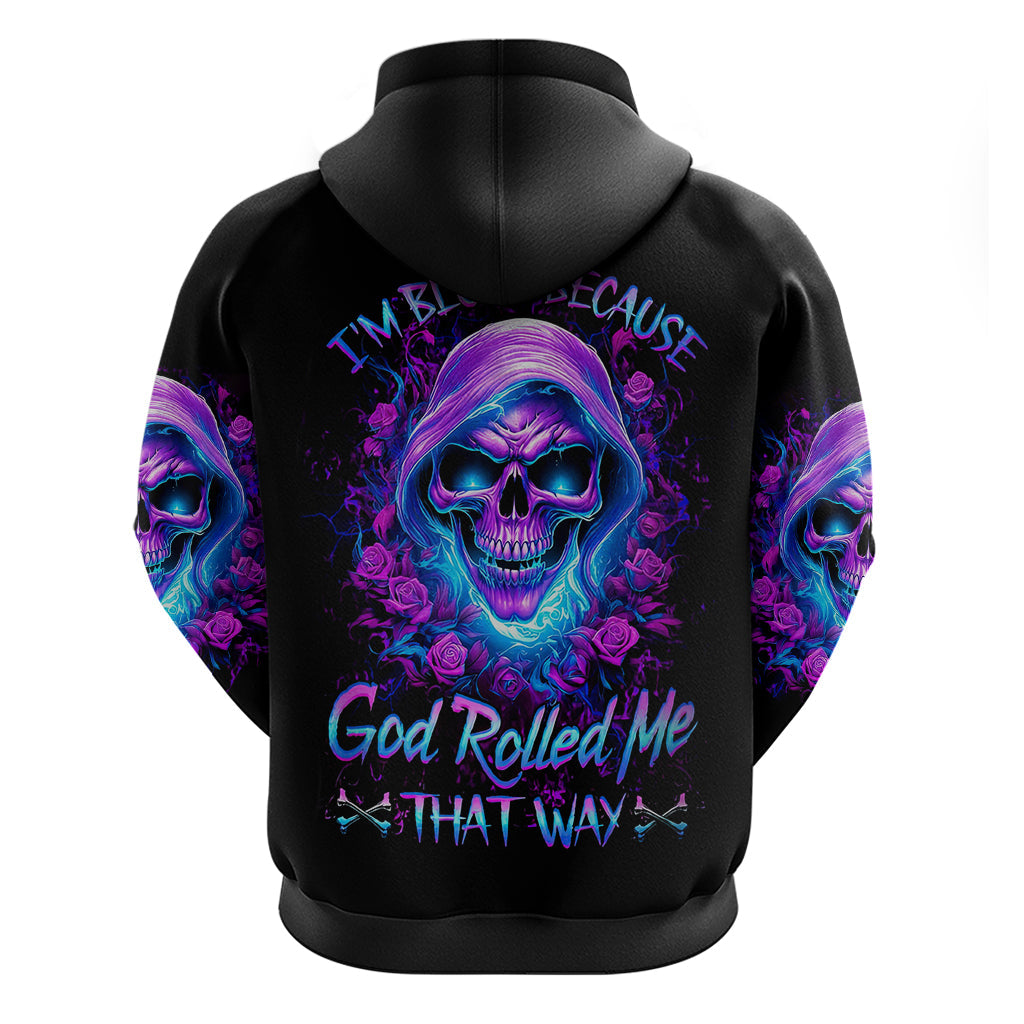 Rose Skull Hoodie I'm Blunt Because God Rolled Me That Way DT01