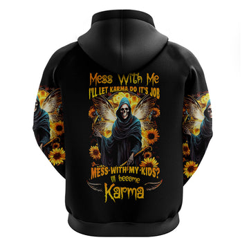 Fairy Death Skull Hoodie Mess With Me I'll Let Karma Do It's Job DT01