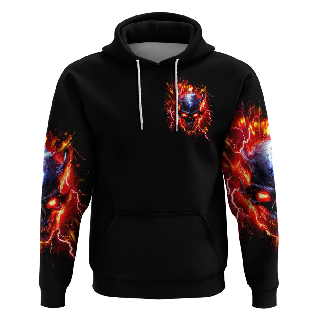 Flame Skull Hoodie I'm Never Alone My Demons Are With Me 24/7 DT01