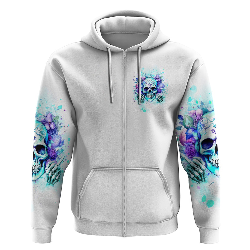 Rose SKull Hoodie My Give A Fuck Is Broken But My Go Fuck Yourself Is Fully Functional DT01