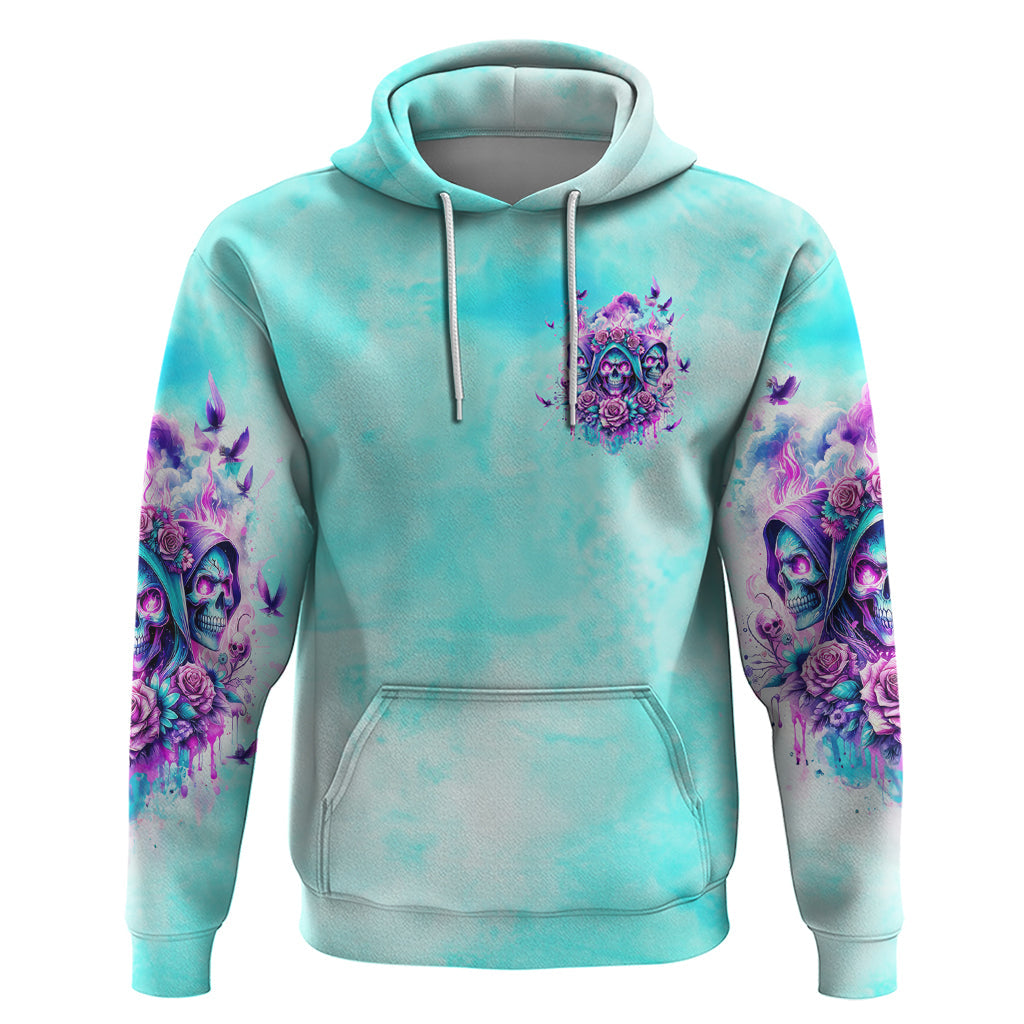 Flower Skull Angel Hoodie Stuck Between IDK IDC and IDGAF DT01