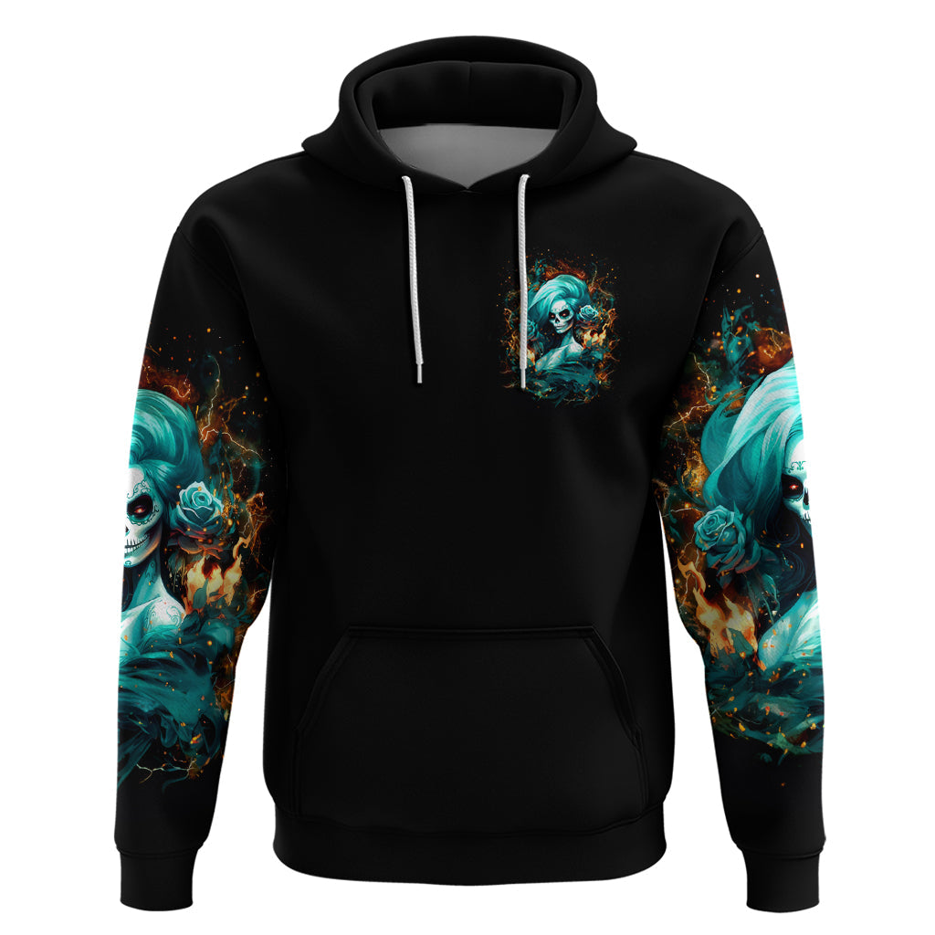 Flame Girl Skull Hoodie Assuming I Was Like Most Girls Was Your First Mistake DT01